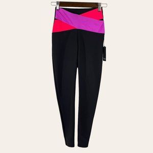 Lanston‎ Black Colorful Crossover Leggings